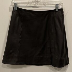 Classic Black Leather Women's mini skirt